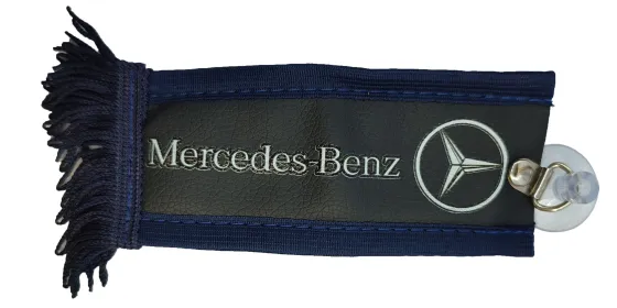Вымпел 150х60мм эко-кожа Mercedes черный