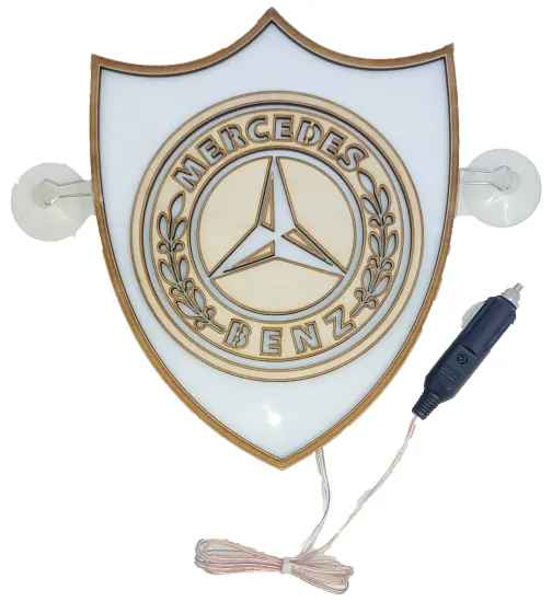 Табличка светящаяся ЩИТ MERCEDES 270х200мм 24V