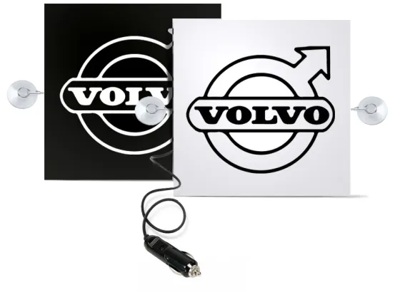 Табличка светящаяся VOLVO 150х150мм из 2 штук 24V