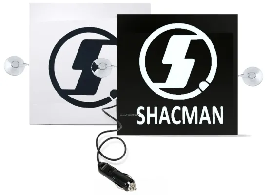 Табличка светящаяся SHACMAN 150х150мм из 2 штук 24V