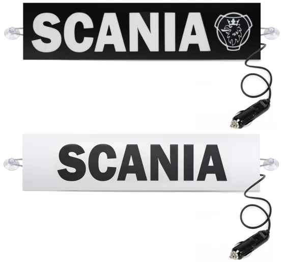 Табличка светящаяся SCANIA 24V (Двухстороняя со штекером)