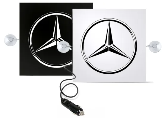 Табличка светящаяся MERCEDES 150х150мм из 2 штук 24V