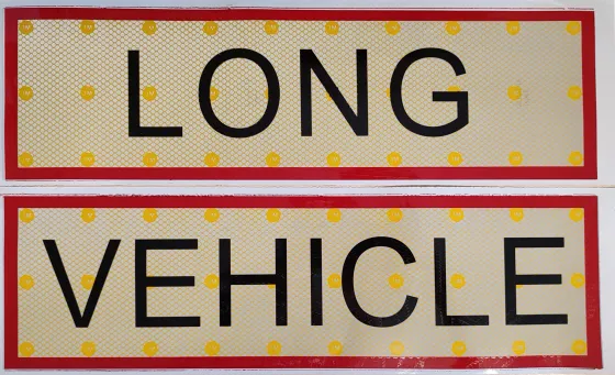 Наклейка №164 светоотражающая Long Vehicle из двух частей белая основа