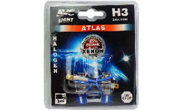 Галогенновые лампы AVS ATLAS  /5000К/ H3.24V.70W.блистер- 2шт.