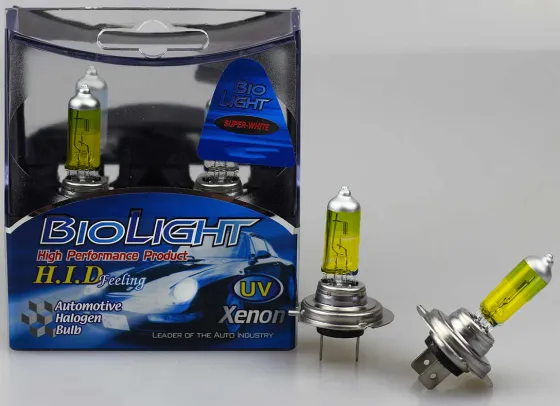 Газонаполненные лампы Biolight H7 24V 70W YELLOW CASE, комплект, Желтые