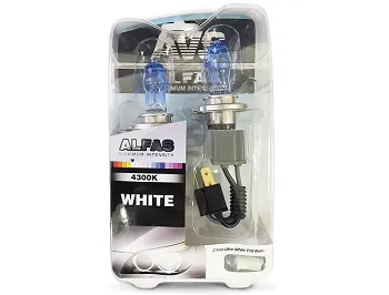 Газонаполненные лампы AVS ALFAS Maximum Intensity 4300K H4 12V 75/85W, комплект 2+2 (T-10) шт.