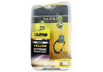 Газонаполненные лампы AVS ALFAS Extreme Weather 2800К H3 12V 85W, комплект 2+2 (T-10) шт. Желтые