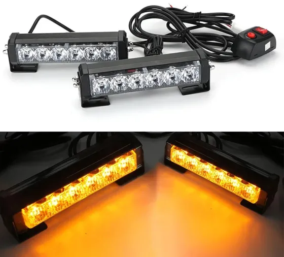 Маяк проблесковый светодиод 10-30V (2 шт, 16 режимов, 12W, 16LED)