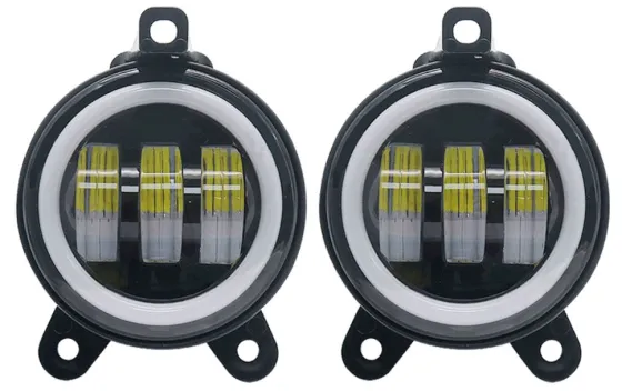 Фара противотуманная LED 30W Г-ль (универс.), 2 режима, Б/Ж, Ободок, регулир., 12-24V, d=90мм, к-т