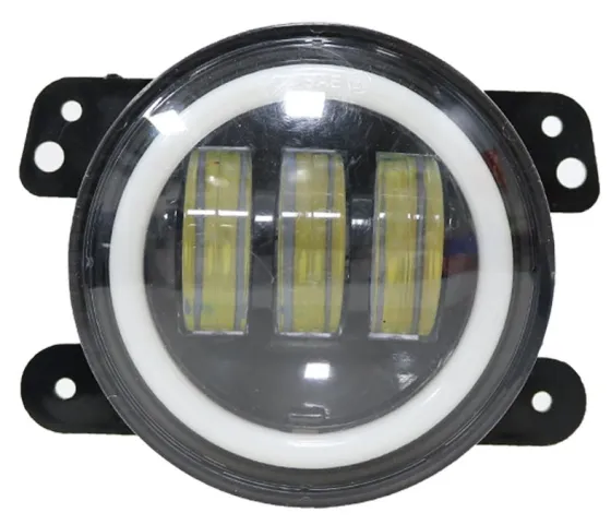 Фара противотуманная LED 30W DAF (универс.) 3Led, Ободок (Б/Ж), 12-24V, d=90мм, регулир., к-т