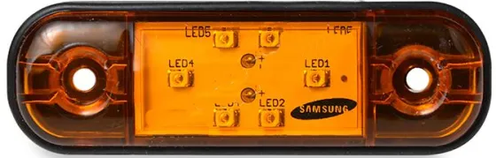 Фонарь маркерный 160 Овал 6LED желтый с прокладкой 12-24V (SAMSUNG)