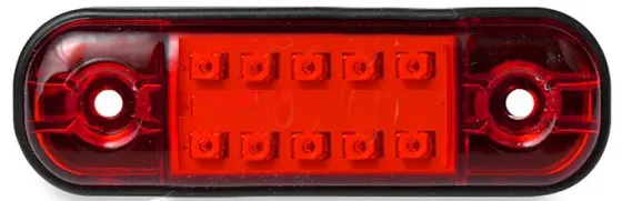 Фонарь маркерный 160 2 ряда красный 10LED с прокладкой 24V