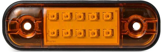 Фонарь маркерный 160 2 ряда желтый 10LED с прокладкой 12V