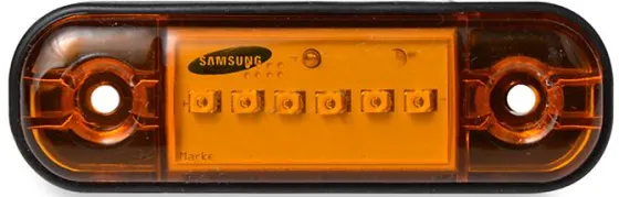 Фонарь маркерный 160 (один ряд) 6LED желтый с прокладкой 12-24V (SAMSUNG)