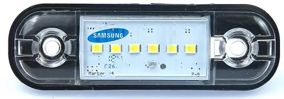Фонарь маркерный 160 (один ряд) 6LED белый с прокладкой 12-24V (SAMSUNG)