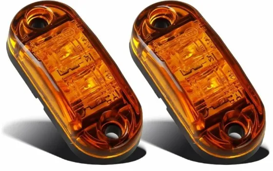 Фонарь маркерный 166 2LED Желтый 12-24V /2