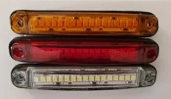 Фонарь маркерный 161 SLIM на 17 диодов 24V (желтый короткий)