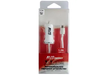 Автомобильное зарядное устройство AVS с micro USB  CMR-211 (1,2А)