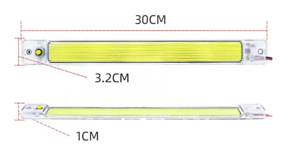 Плафон салона с выключателем 12-24V Белая 30см (2шт в уп.)