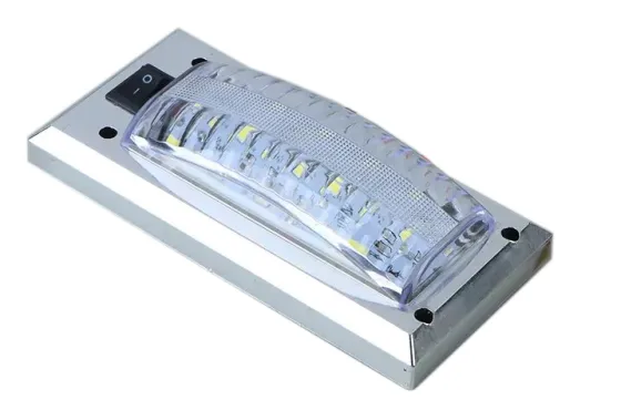 Плафон в кабину LED ХРОМ 109х54мм с выключателем 12-24V