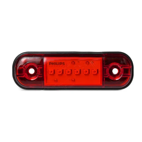 Фонарь маркерный 160 (один ряд) 6LED красный с прокладкой 12-24V (PHILIPS)