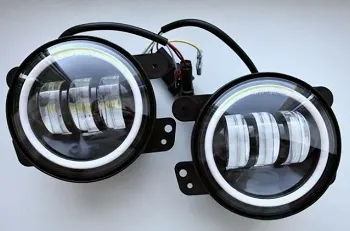 Фара противотуманная LED 30W DAF (универс.) 3Led, Ободок Белый, 12-24V, регулир., к-т