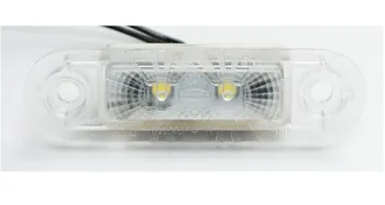 Фонарь габаритный врезной Белый 2 диода 12-24V "ТрАС" 1/10