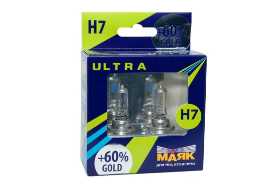 Лампа МАЯК H7 24V 70W PX26D GOLD+60% к-т (2 шт.) /1/10/100