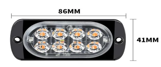 Маяк маркерный 8LED желтый мигающий 12-24V