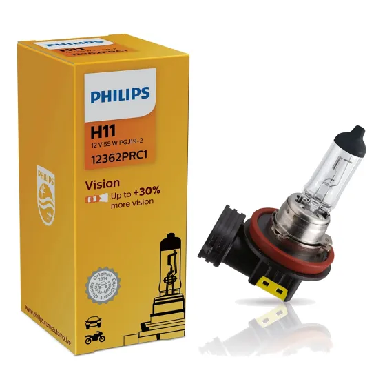 Лампа PHILIPS H11 55W (PGJ19-2) 12V