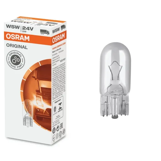 Лампа OSRAM W5W 5W (W2.1*9.5d) 24V