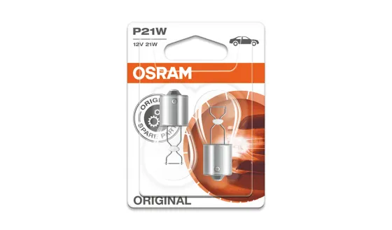 Лампа OSRAM P21W 21W (BA15s) 12V, комплект