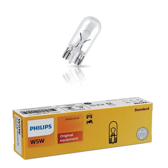 Лампа PHILIPS W5W 5W (W2,1x9,5d) 24V