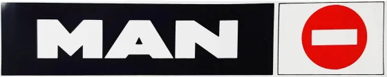 Наклейка №146 светоотражающая 407х86мм MAN кирпич, Правый, Полоски, черный