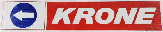 Наклейка №138 светоотражающая 407х86мм KRONE стрелка, Левый, Полоски, Красный