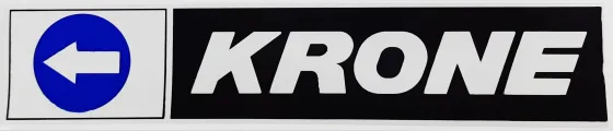 Наклейка №137 светоотражающая 407х86мм KRONE стрелка, Левый, Полоски, Черный