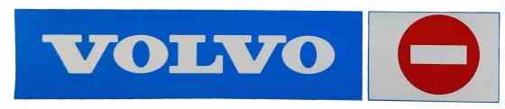 Наклейка №128 светоотражающая 407х86мм VOLVO кирпич, Правый, Полоски, Синий