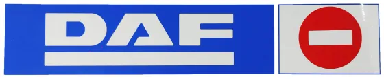 Наклейка №123 светоотражающая 407х86мм DAF кирпич, Правый, Полоски, Синий
