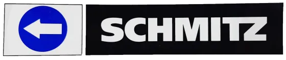 Наклейка №115 светоотражающая 407х86мм SCHMITZ стрелка, Левый, Полоски, Черный