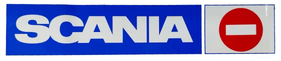 Наклейка №113 светоотражающая 407х86мм SCANIA кирпич, Правый, Полоски, Синий