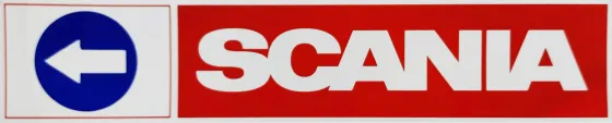 Наклейка №110 светоотражающая 407х86мм SCANIA стрелка, Левый, Полоски, Красный
