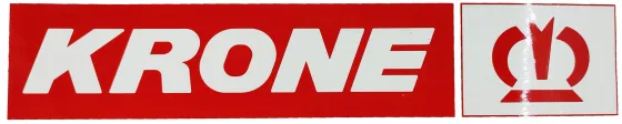 Наклейка №101 светоотражающая KRONE эмблема Правый, Полоски, Красный