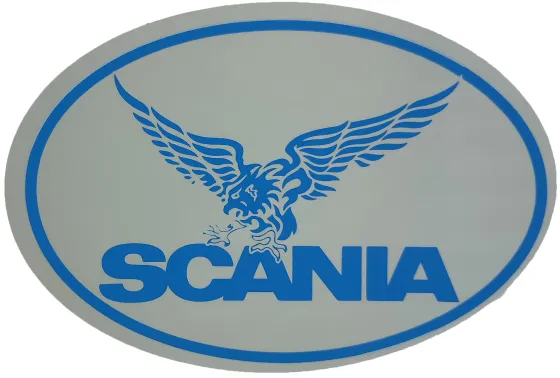 Наклейка №76 светоотражающая SCANIA, овал, Синий