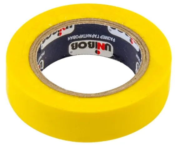 Изолента Unibob 15мм 10м Желтая