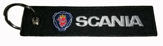 Брелок "SCANIA" ткань, вышивка 3*13см