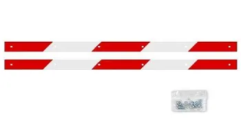 Планка крепления брызговика светоотражающая 660мм красно-белая (комплект 2 шт.)