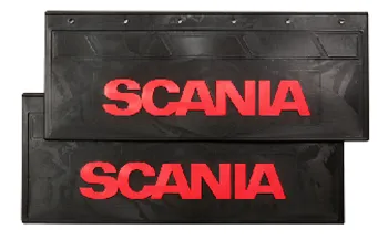 Брызговики 670х270мм (SCANIA) красная надпись LUX РБ