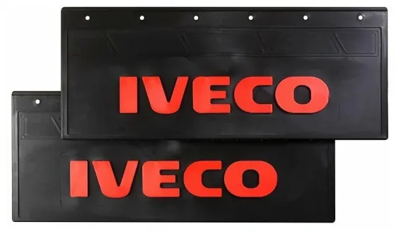 Брызговики 670х270мм (IVECO) красная надпись LUX РБ