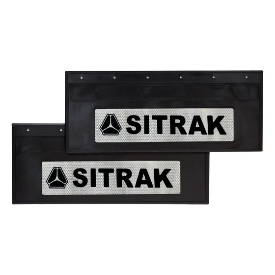 Брызговики 670х270мм "SITRAK" (Черный) с светоотражающей белой основой