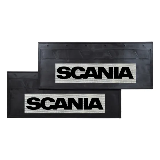 Брызговики 670х270мм "SCANIA" с белой светоотражающей основой